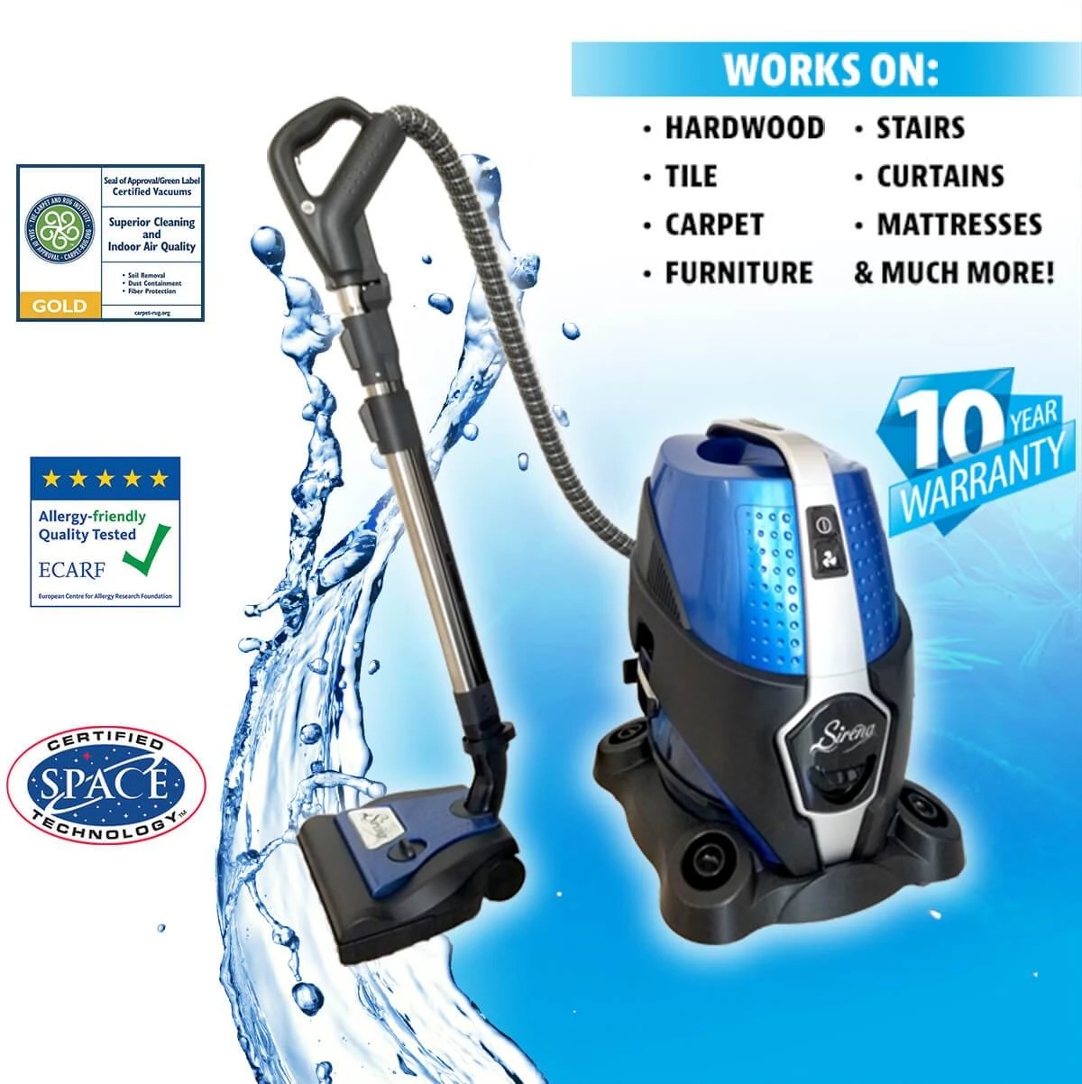 Sirena HEPA Bagless Canister Vacuum - Image 3
